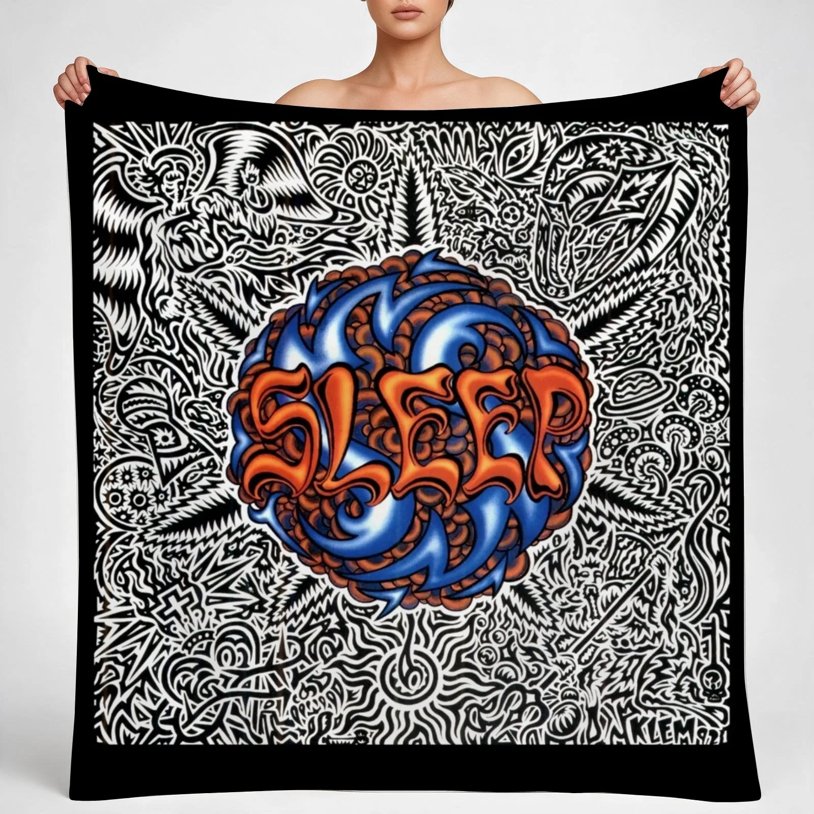 Steep stoner sludge metal band - Holy mountain album cover Dragonaut Throw Blanket couch