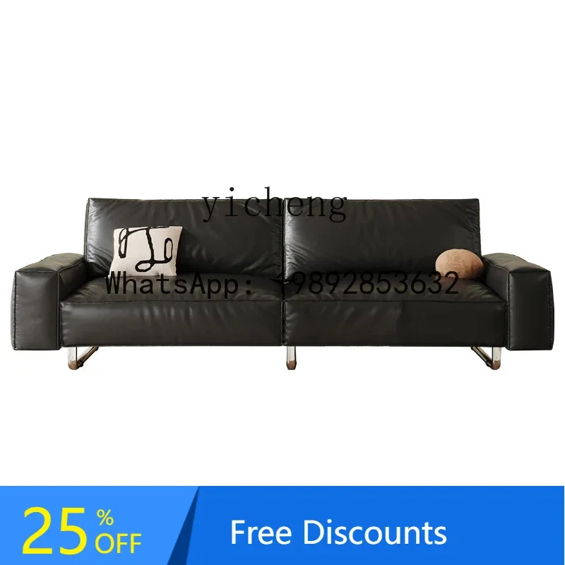 leather sofa modern simple straight row three minimalist sofa first layer cowhide medieval sofa