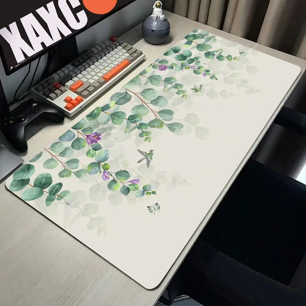 

Aesthetics Plant Mouse Pad Flowers Green Leaves Mousepad XXL Soft Natural Rubber PC Desktop Pads Large Gamer Mousemat Table Mat