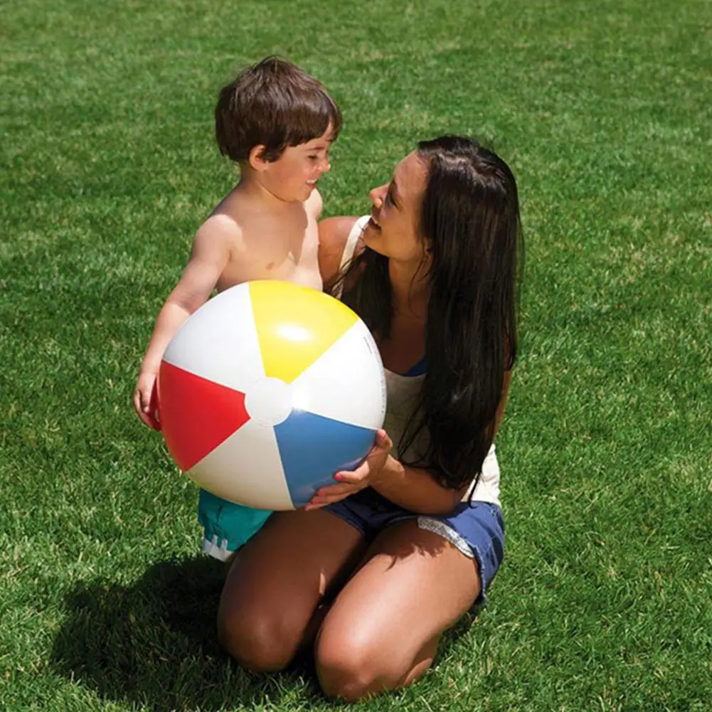 Inflatable Beach Ball Colorful Balloons Swimming Pool Toy Ball Game Balloon Fun Sports Props Party Water Kids Play Beach Ou Y0V7