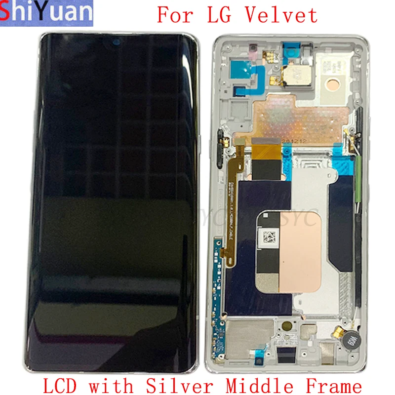 Complete LCD with Middle Frame Display For LG Velvet G900N G910E Touch Screen Digitizer Assembly Replacement Parts