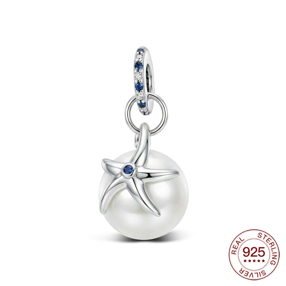 925 Sterling Silver Turtle Dangle Charm with Blue Opal