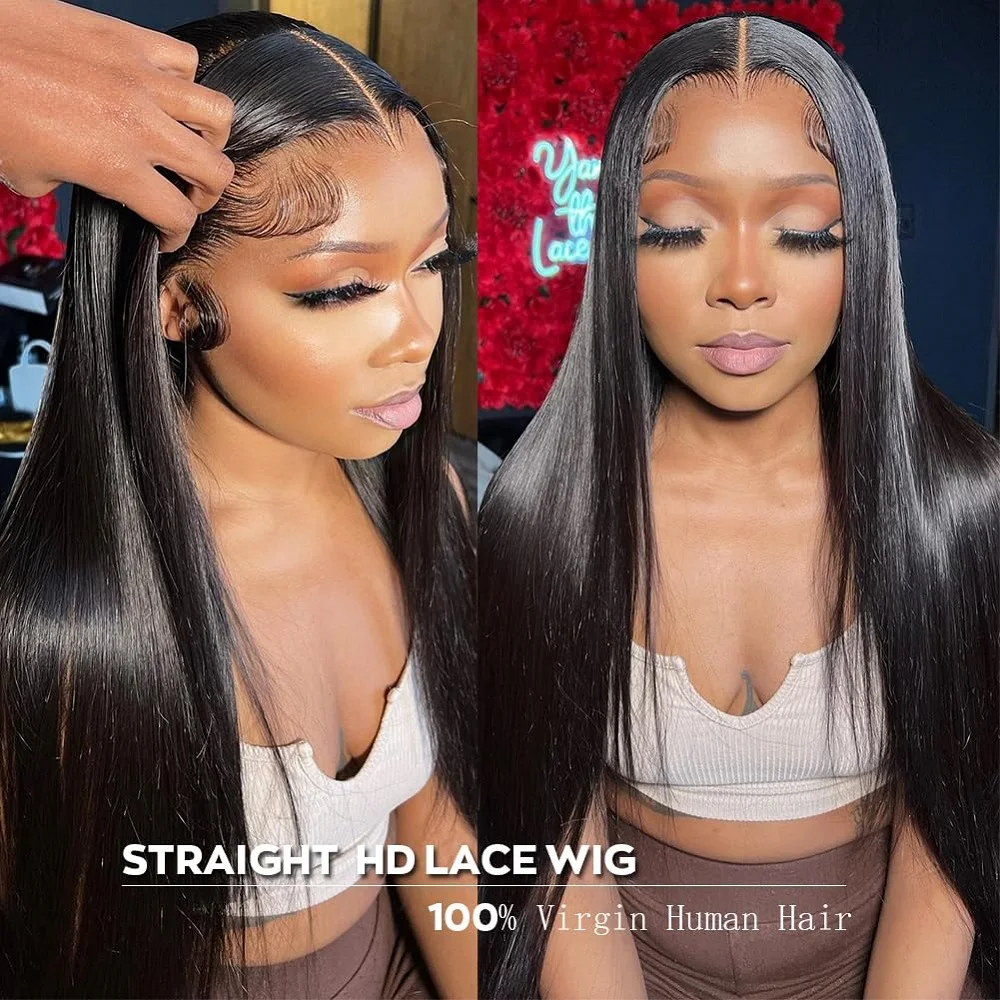 

Lace Front Human Hair Wigs Straight Lace Frontal Wig 13x4 Transparent Lace Hair Wigs Pre plucked Bleached Knots Human Hair Wigs