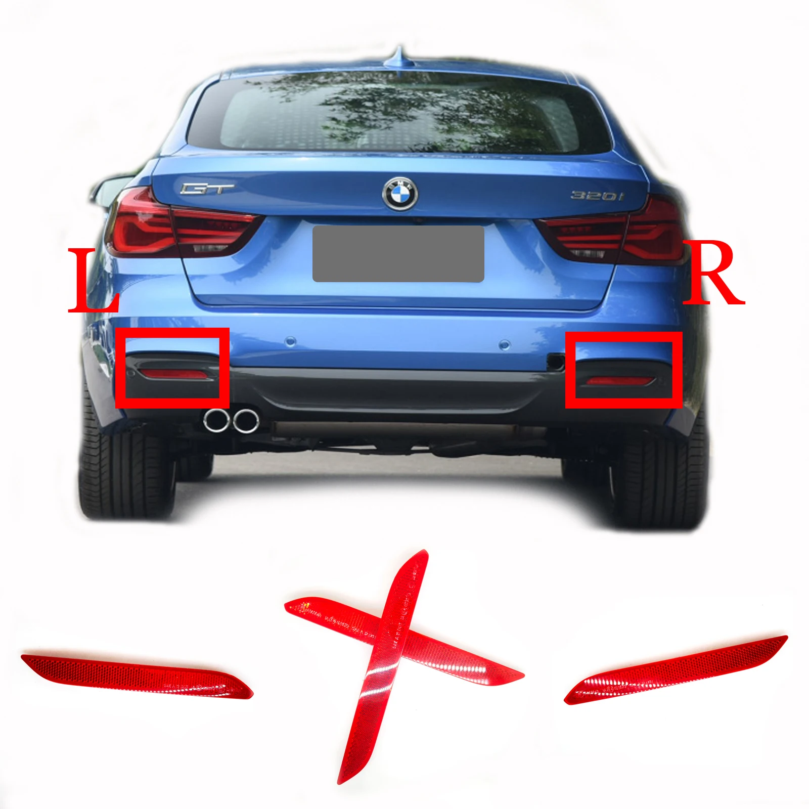 

Задний отражатель Подходит для BMW GT 3 серии M-sport GT3 F34 318d 320d 320i 325d 328i 330d 335i Side 63147848120 63147848121