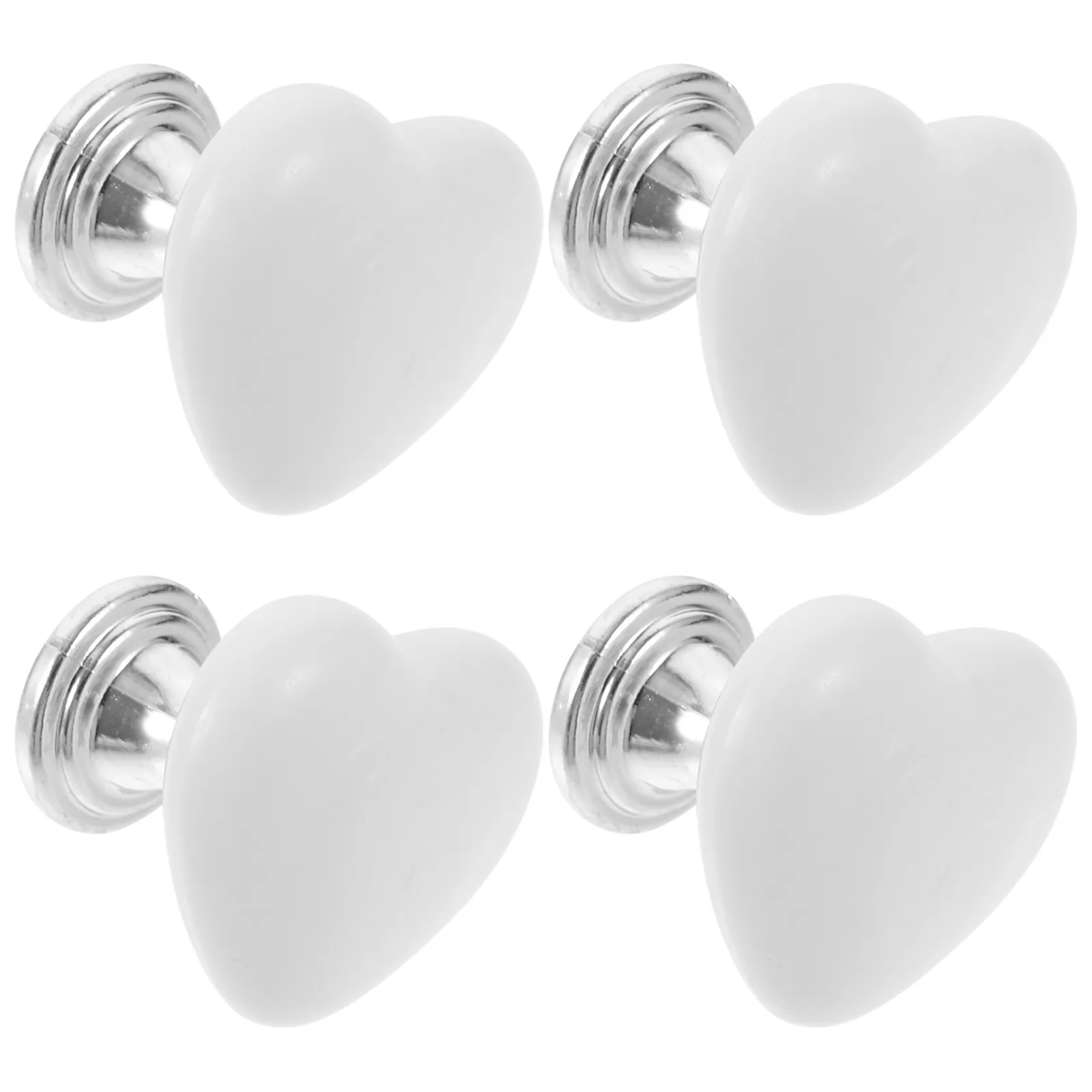 4 Pcs White Heart Toilet Press Button Helper Bathroom Tank Accessories Universal Fit Easy Install Stylish Durability Guarantee