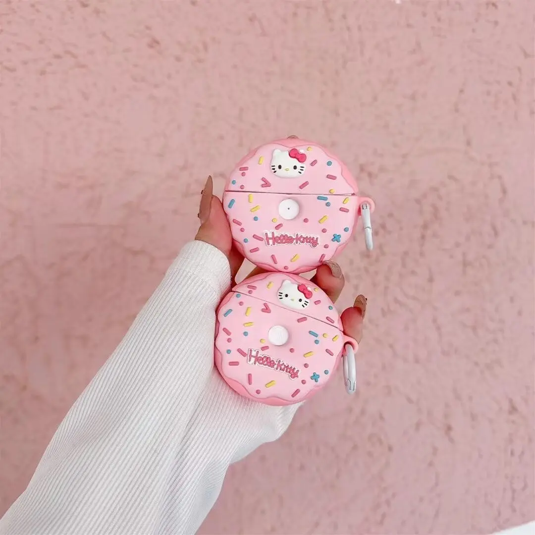 

For Airpods Pro 2 Case,Hello Kitty Doughnut Protective Earphone Silicone Food Cover For Airpods Pro Case For Girls/Women/Kids