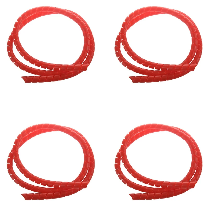 

4X Scooter Line Spiral Color Change Tube Protector 1M Length Winding Tubes For Xiaomi M365 Pro Accessories Red