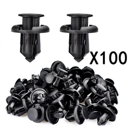 100Pcs Plastic Nylon Rivet Fastener Bumper Clip Retainer Screw Fender For Honda Car Front And Rear Bumper Fasteners