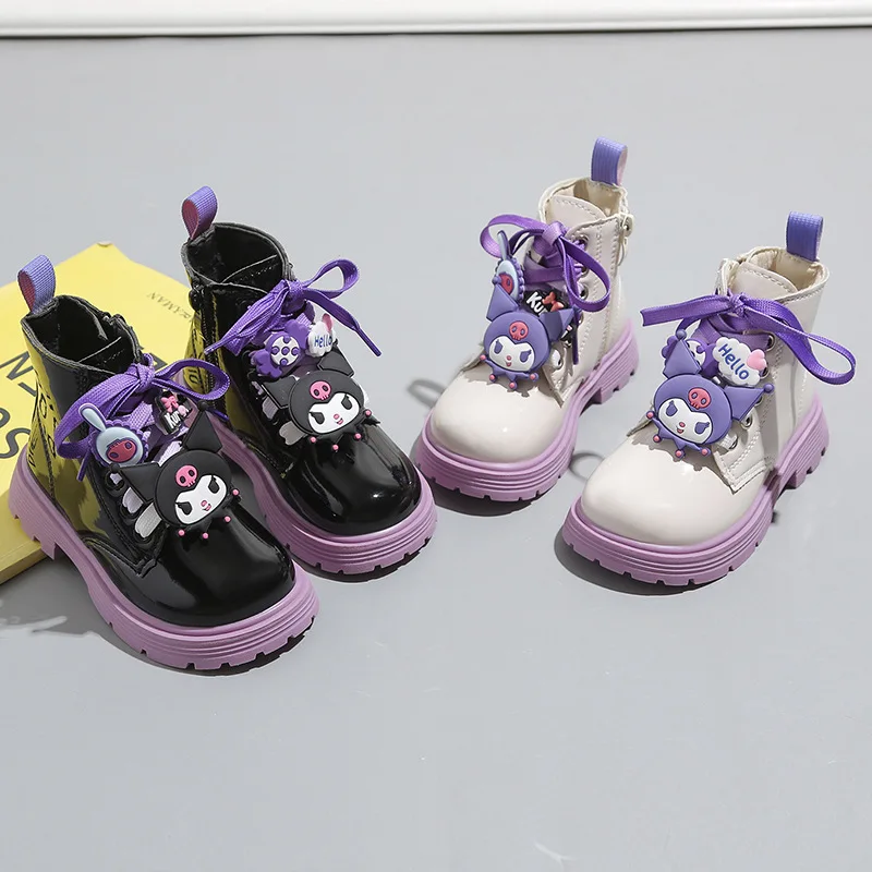 Disney Winter Children's Martin Boots Cute Kuromi Boys Girls Warm Cotton Boots Children Baby Kids Casual Shoes Toddler