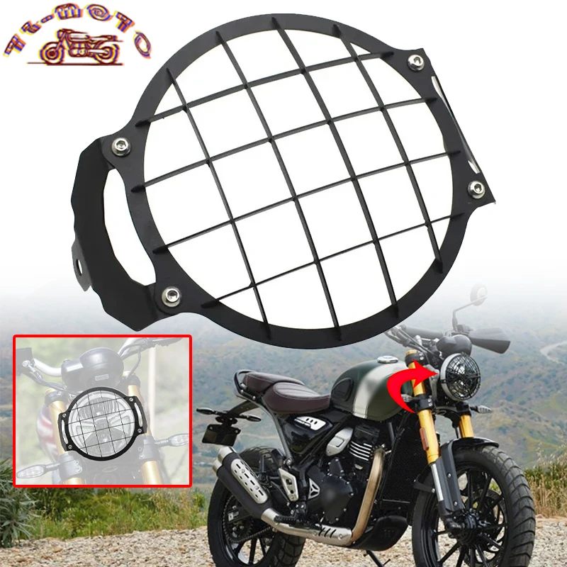 

Speed400 Headlight Grille Protective Cover Motocycle CNC Accessories Headlight Guard Fit For Speed 400 Scrambler 400X 2024 2025