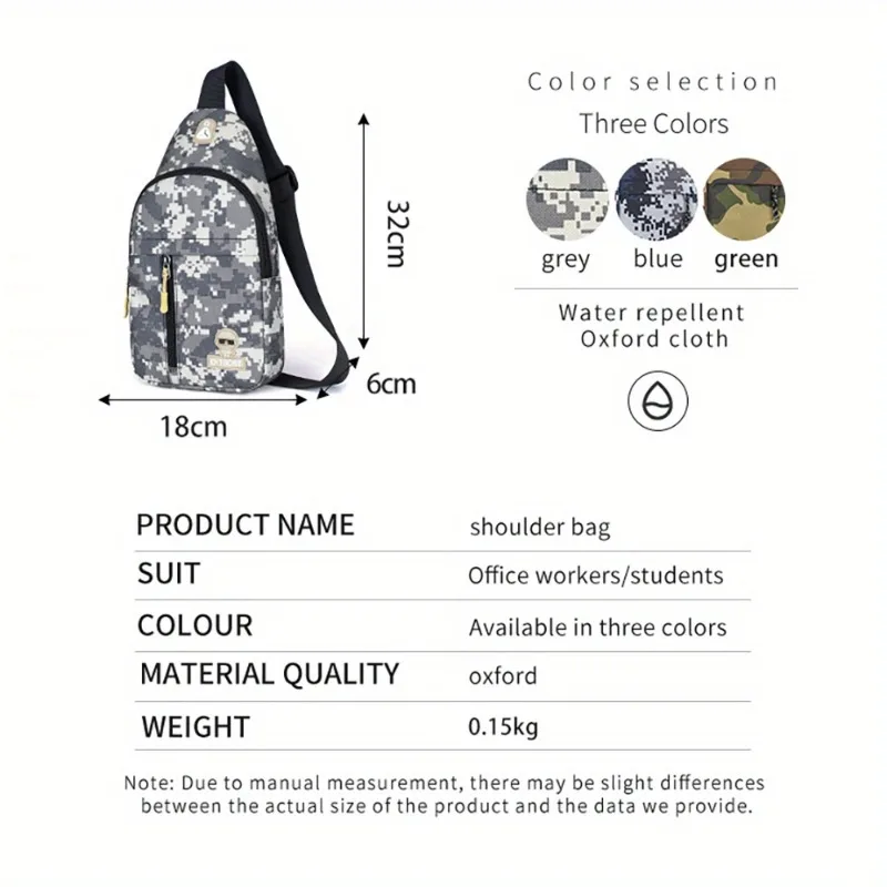 oxford cloth camouflage tactical chest bag outdoor casual men\'s shoulder bag portable crossbody bag multi-layer crossbody bag