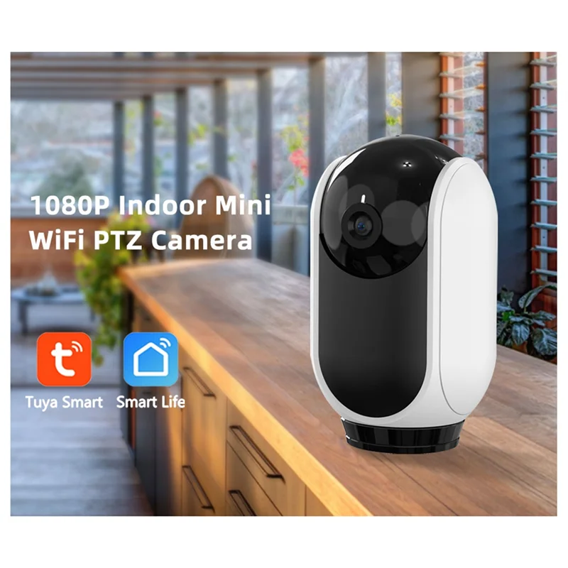 RISE 3MP 1080P interior Mini Tuya para Alexa Google PTZ vigilancia de seguridad CCTV WiFi cámara seguimiento automático modo H.264 enchufe de la UE