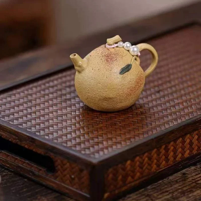 Yixing Raw Ore Purple Clay Teapot Exquisite Biomimetic Orange Teapot Handmade Kung Fu Tea Set Tea Infuser