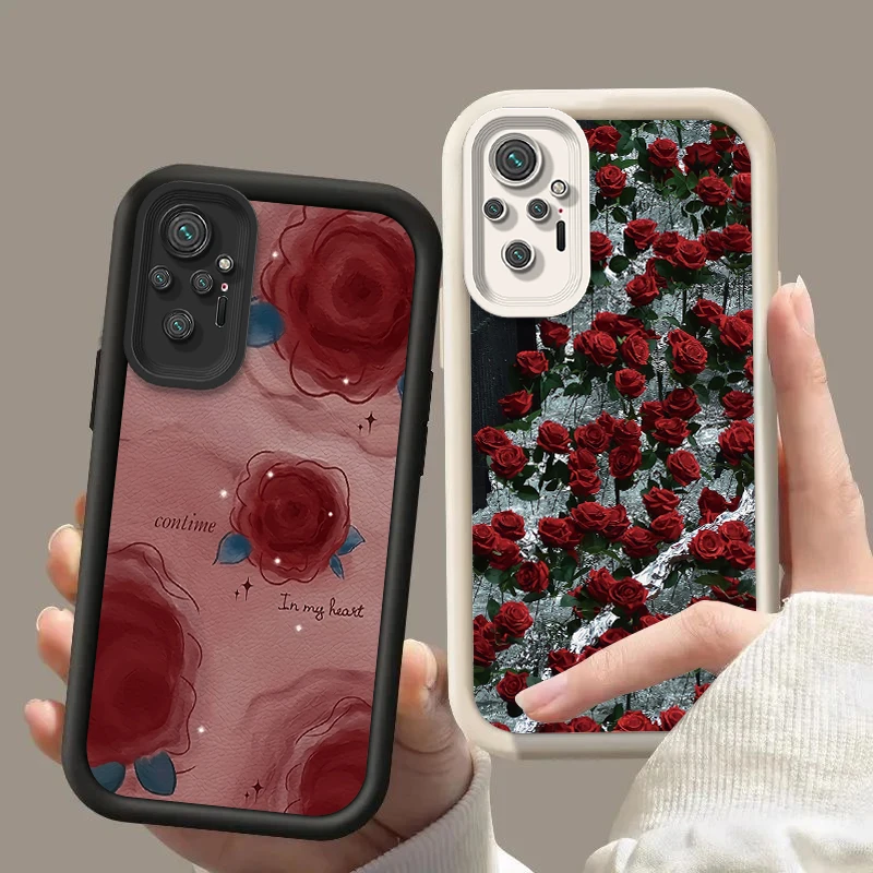 Note10Pro Rose Flower Silicone Phone Case On For Xiaomi Redmi Note 10 10s 4G 5G Pro Max Redmi 10 10A 10C Cover Redmi10A Redmi10C