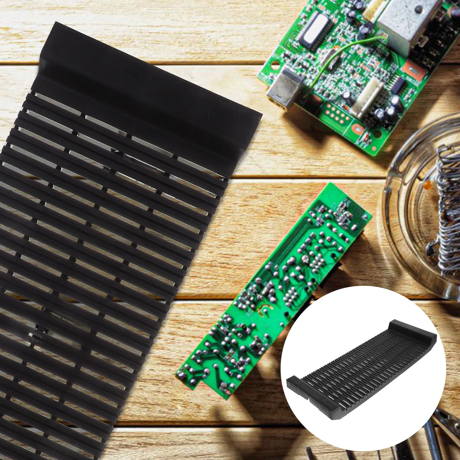 

Anti Static Bar Frame PCB Board Holder Stand for Soldering Storage Tough Wear Resistant Plastic Material Electrostatic