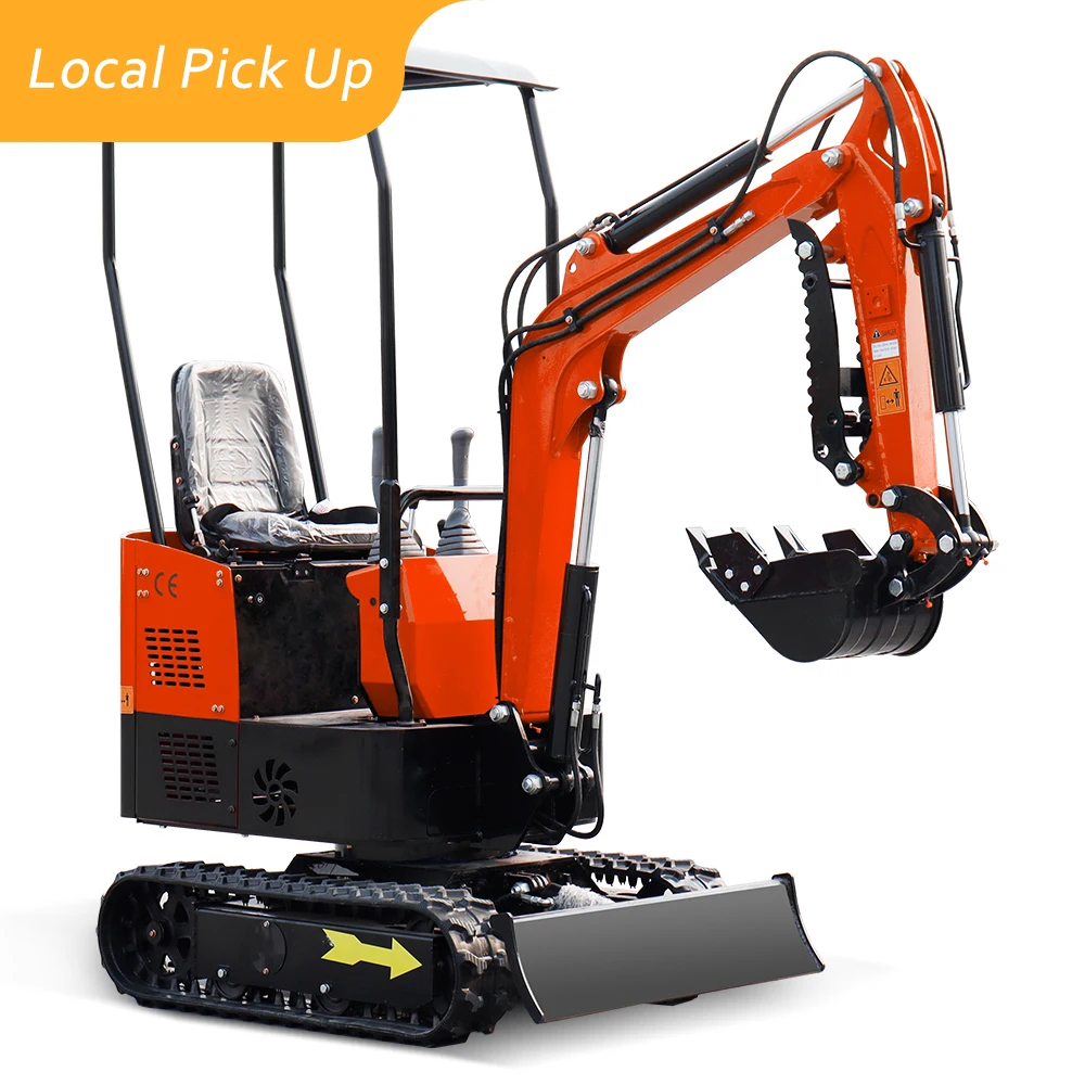 Local Pick Up Mini Excavator Agricultural Hydraulic Small Excavators GAS Engine 1 Ton with Crawler Digger