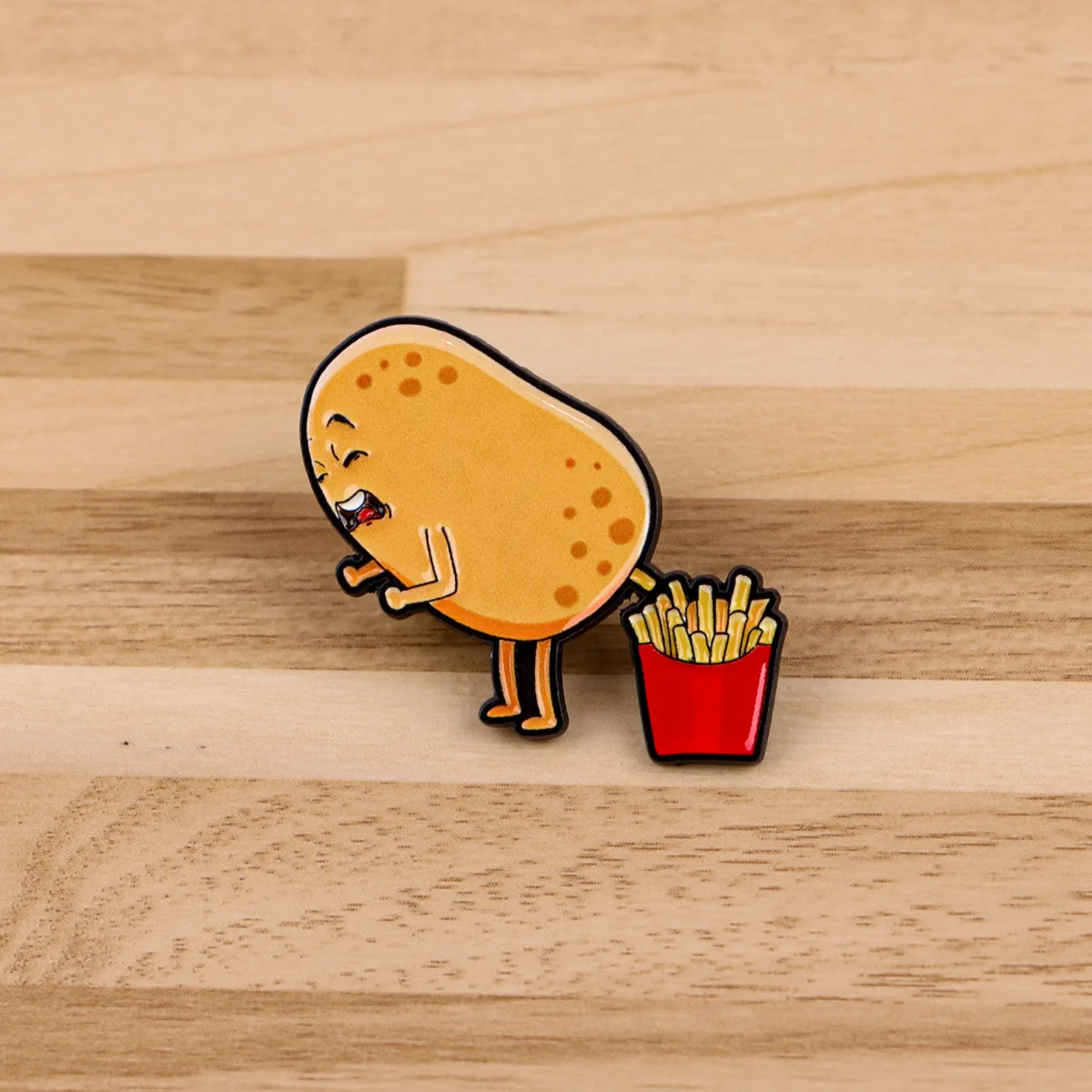 Funny Cartoon Potato Character Enamel Pin Cute French Fry Lapel Brooch Badge Alloy Backpack Clothing Decor Jewelry Gift