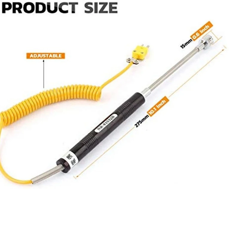 URBEST NR-81532B -50 to 500deg/C K Type Handheld Surface Thermocouple Probe for Measuring The Surface Temperature