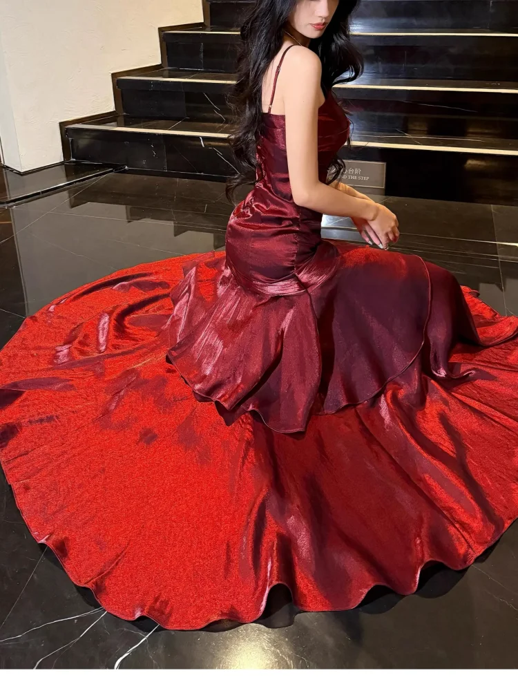 المرأة الربيع الصيف أنيقة عارية الذراعين تكدرت ضوء فستان حفلة فاخرة موضة فساتين لحفلات الكوكتيل عيد ميلاد الزفاف الكبار فستان حفلات