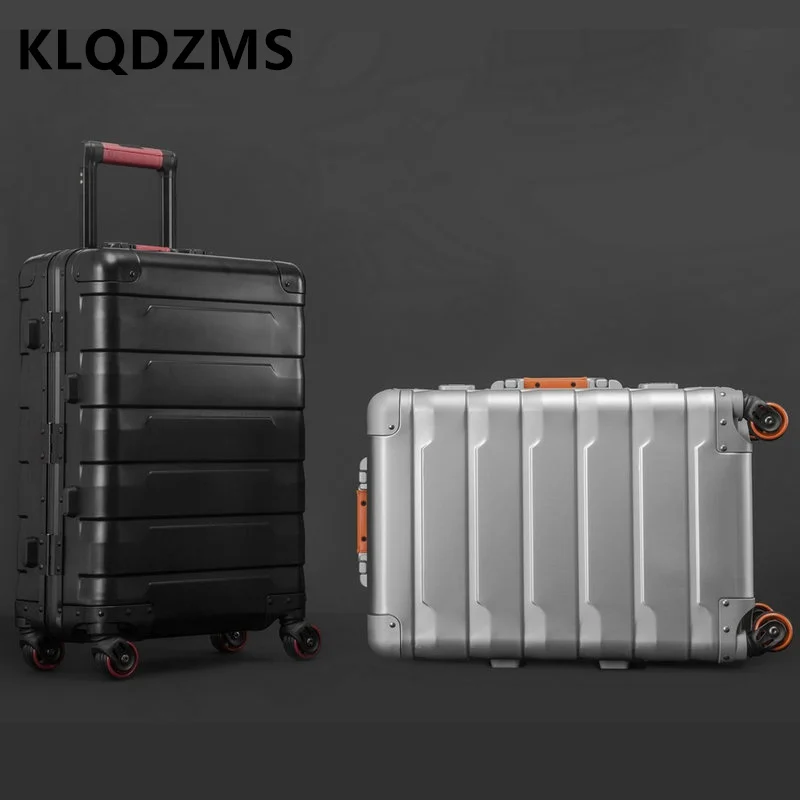 KLQDZMS Hoge kwaliteit volledig aluminium magnesiumlegering koffer Universele 20-inch instapbagagetas Zakelijke 24-inch trolleykoffer