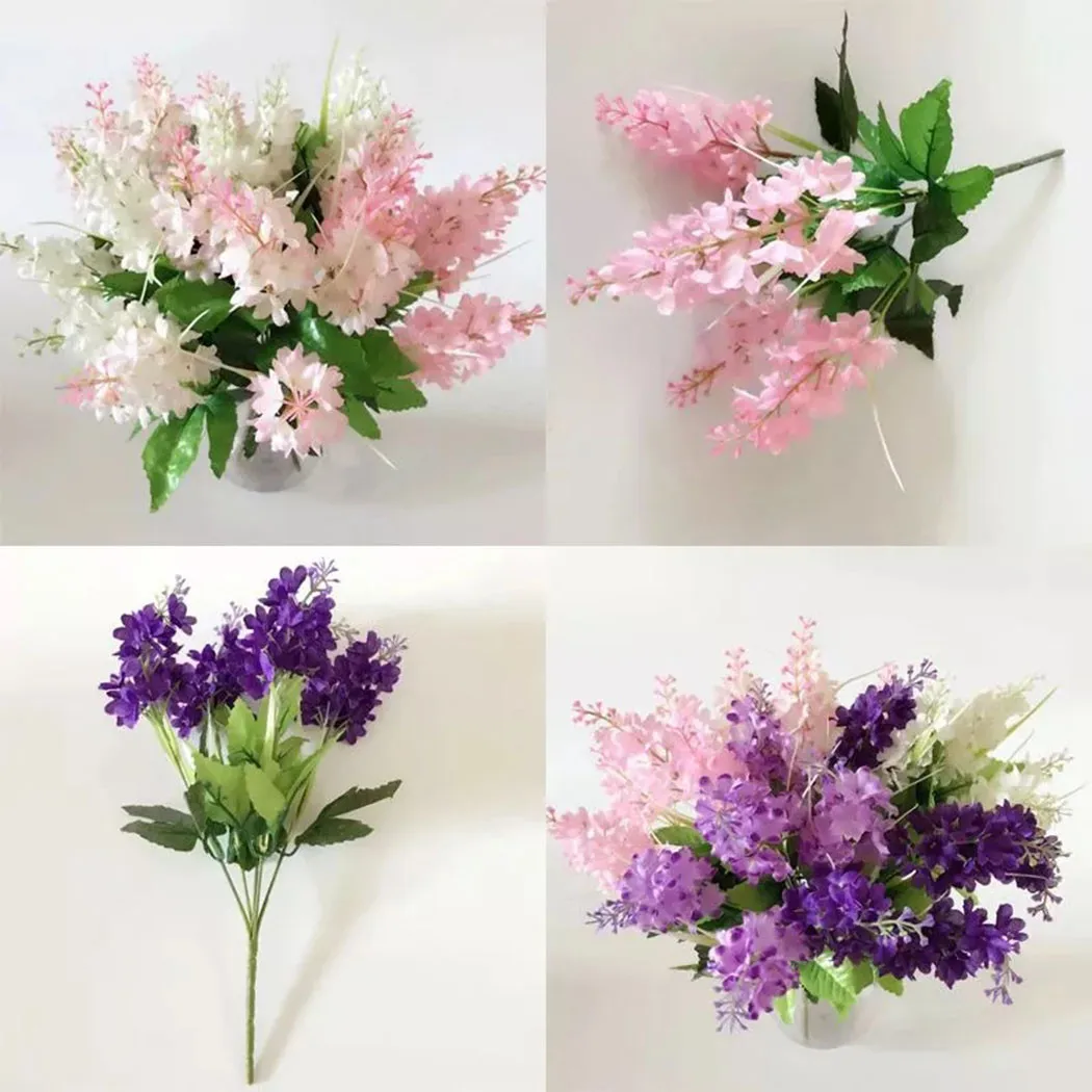 1 Bundle Artificial Flowers 5 Heads Artificial Hyacinth Fake Flowers Plastic DIY For Office Party Wedding Home Garden Decoration