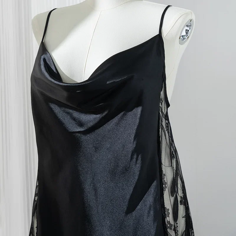 

Женская одежда для сна из шелка большого размера с v-образным вырезом, кружевная сексуальная летняя ночная рубашка на бретельках, женская одежда для сна, атласное удобное нижнее белье, платье