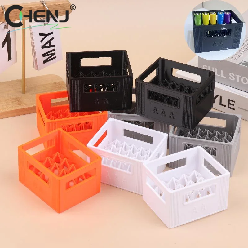 3D Printed Beer Crate Style Battery Storage Case No. 5 Aa No. 7 Aaa Battery Basket Stackable Batteries Storage Box Home Decor
