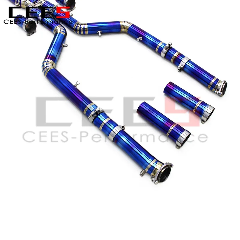 كاتم صوت cees Catback لسيارة BMW X5M X6M F95 F96 LCI 4.4TT 2020-2024 ترقية سباق رياضي Valvetronic مع نظام عادم التحكم