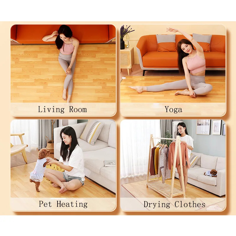 Carbon Crystal Floor Heating Mat Heating Carpet Household Mobile Foot Heating Mat Living Room Electric Heating Carpet