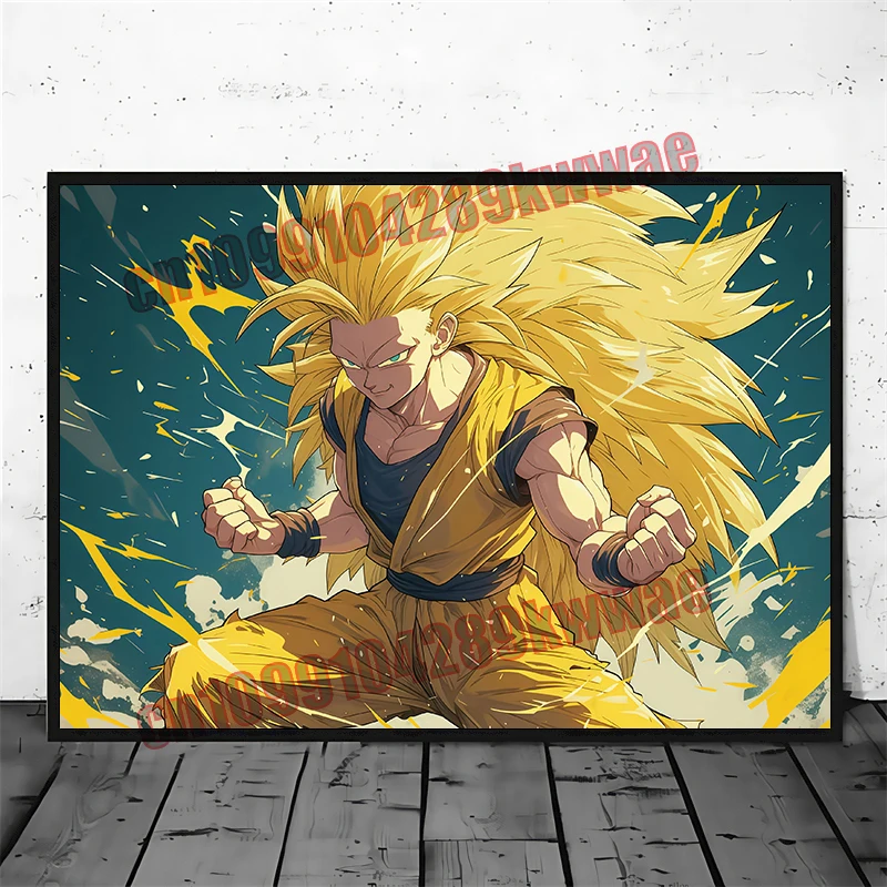 

Famous Cartoon Dragon Ball, Super Saiyan, Goku, Vegeta, Artistic Wall Decoration Poster, Children's Birthday Gift,