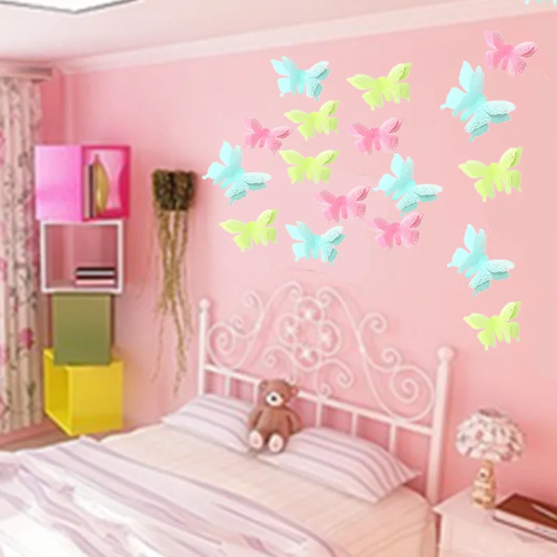 Glow in The Dark Stars Wall Stickers Luminous 3D Fluorescent Adhesive Decoration for Home Baby Kids Bedroom Ceiling