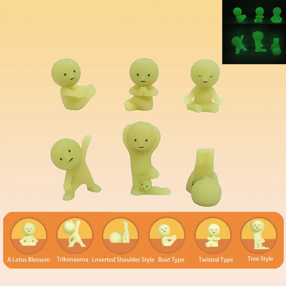 SMISKI Living Yoga Series Luminous Elf Glowing Doll Blind Box Exquisite Desktop Decoration Cute Doll Toy Model Surprise Box Gift