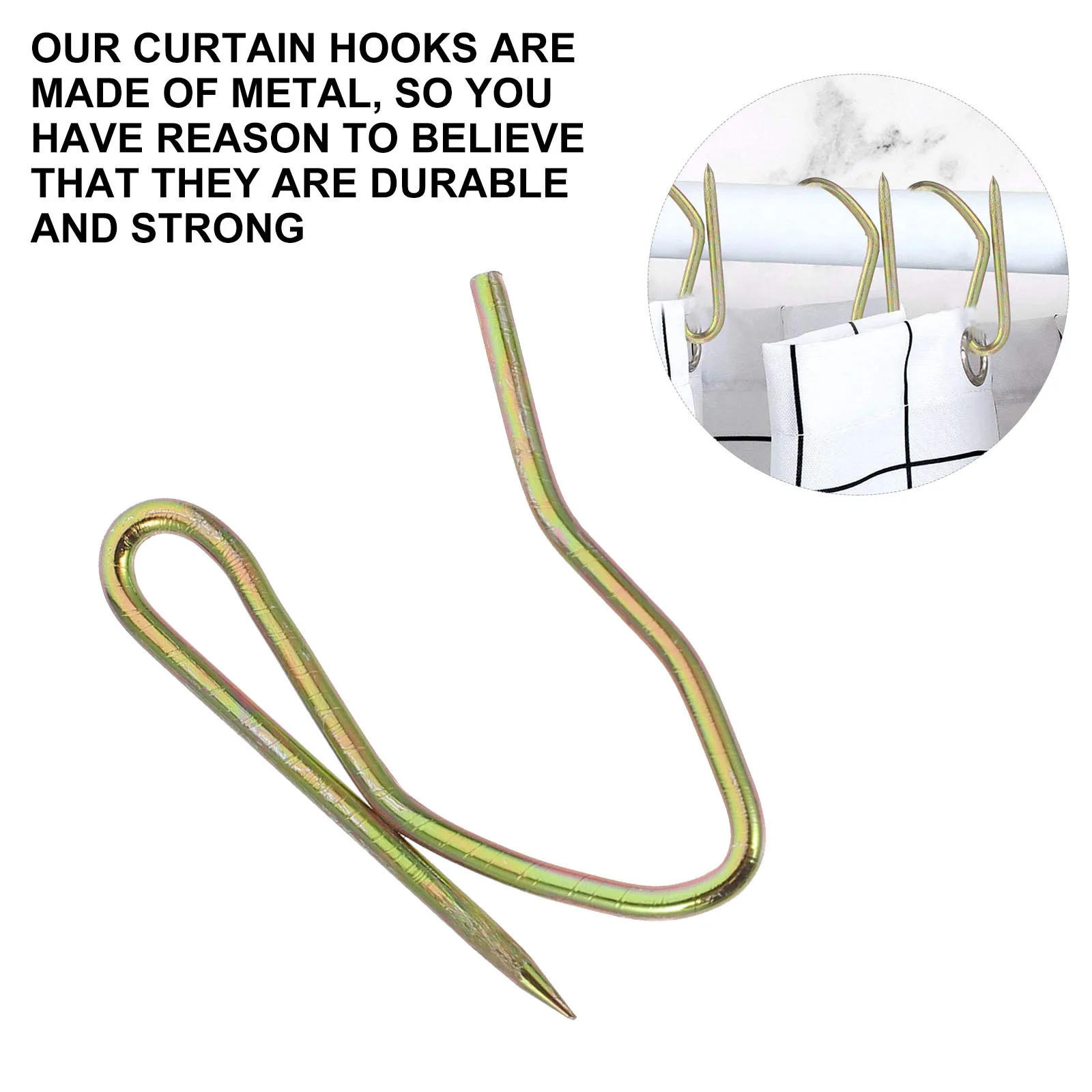 100Pcs Iron Curtain Hooks S-Shape Rustproof Curtain Rings for Bathroom Shower Towel Rack Holder Iron Hook Rustproof Hook