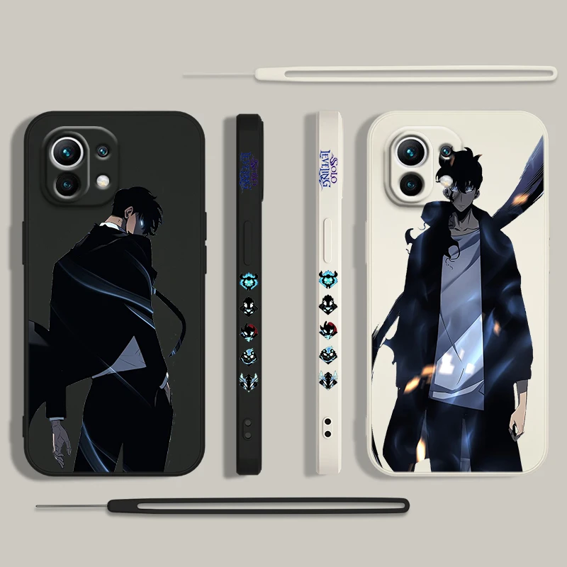 Solo Leveling Jinwoo Phone Case For Xiaomi 14 13 12 11 10 T Pro Ultra Lite 5G Liquid Left Rope 5G Soft Cover