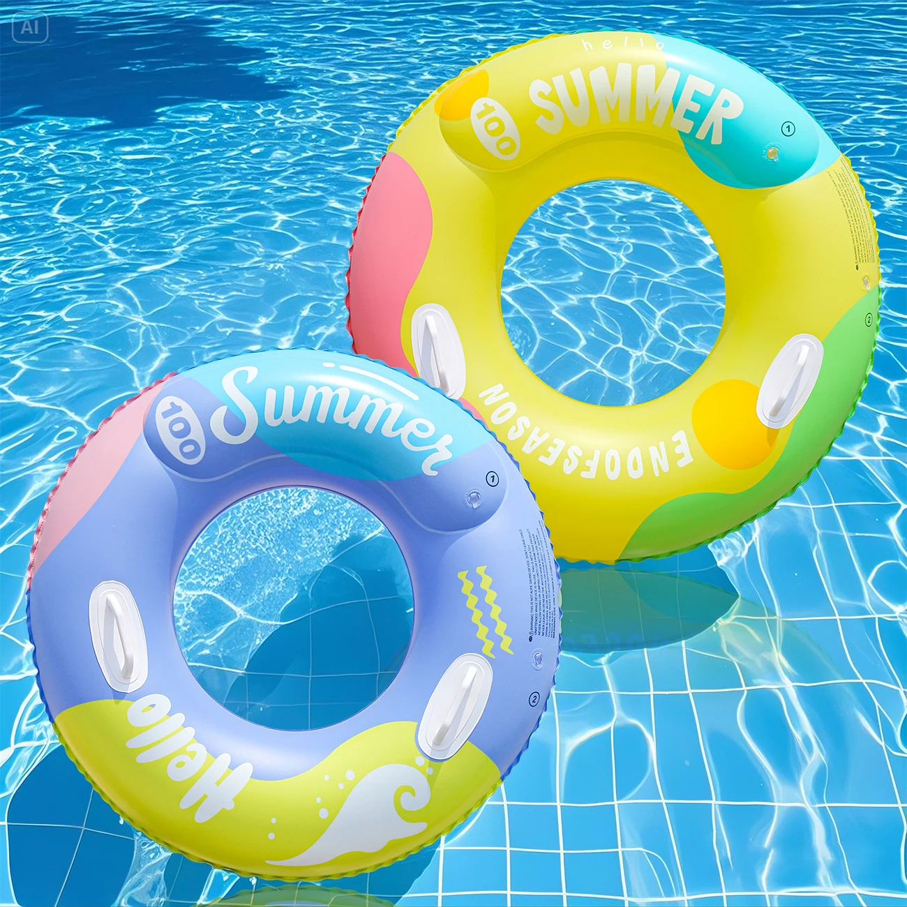 

Надувной круг для плавания с двойной подушкой безопасности и ручками, аксессуар для плавания, надувной круг для взрослых, водный спортивный круг, 1 шт.