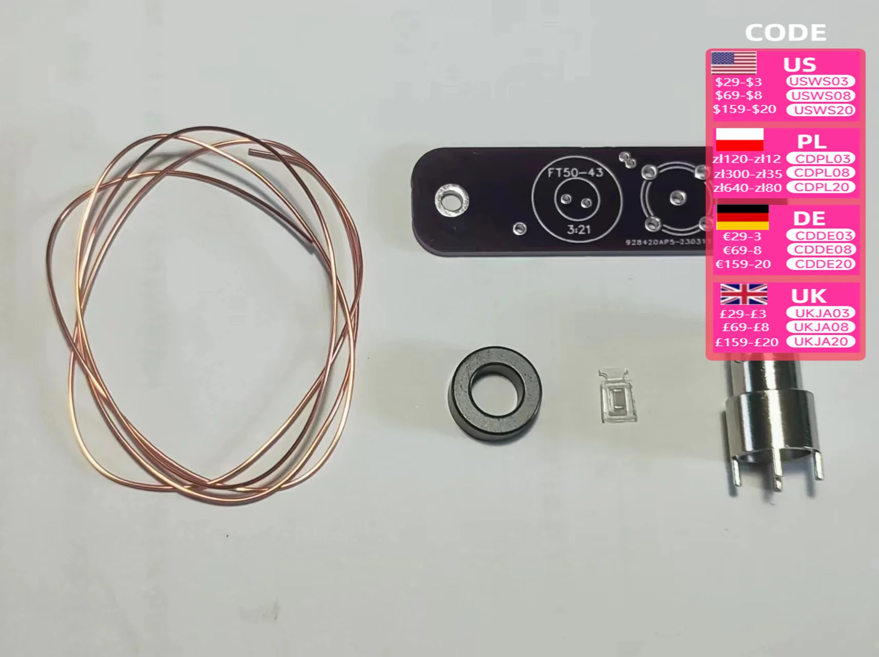 Shortwave Antenna Thumb End Feed Barron Subminiature 49:1  DIY Kit Four-band   5 W For Qrp