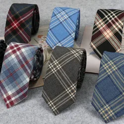 Fashion Cotton Neck Ties For Men Women Casual Plaid Tie For School Boys Girls Suits Tie Slim Wedding Party Necktie Gravatas 6cm