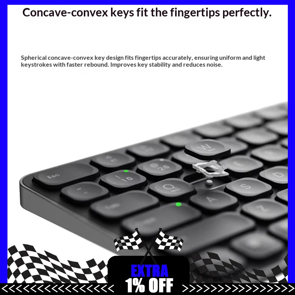 Rapoo E9050L Wireless Keyboard 5.3mm² Reduce Power Consumption 500mAh Three-Mode Connection Office Keyboard For Pc Accessories