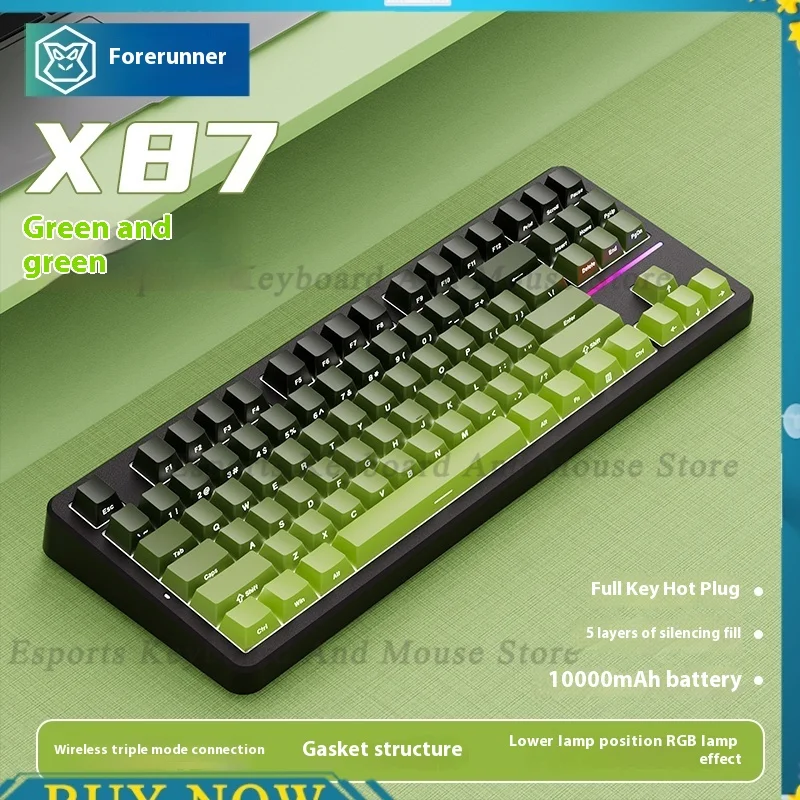 

EWEADN X87 Mechanical Keyboard Three Mode Hot Swap RGB Gaming Keyboard 87 Keys Wireless Gasket Pc Gamer Office Accessories Gifts