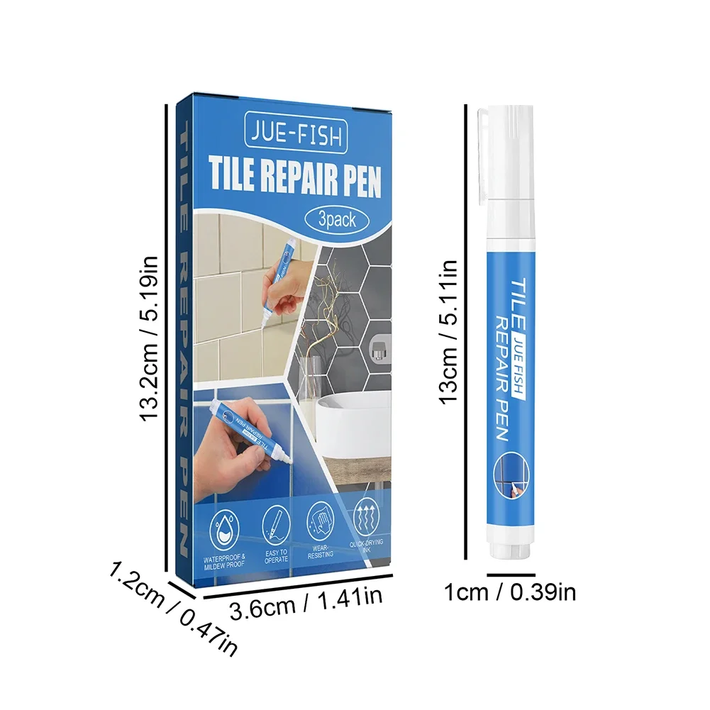 Rotulador de azulejo de pared blanco resistente al agua, restaurador de lechada, reparación de huecos para suelo de baño, herramientas de construcción de relleno de pintura, 3/6 Uds.