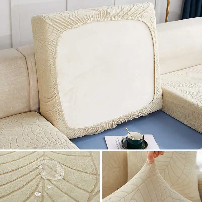 Waterproof Leaves Jacquard Sofa Cover Four Seasons Universal Sofa Mattress L-shaped Corner Couch Slipcovers