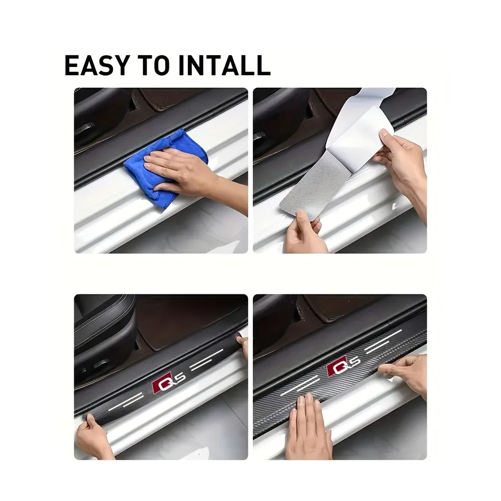 Car Door Sill Guard Plate Threshold Protector Running Entry Board Pedal Cover For Nissan Leaf Car Carbon Fibre Stickers