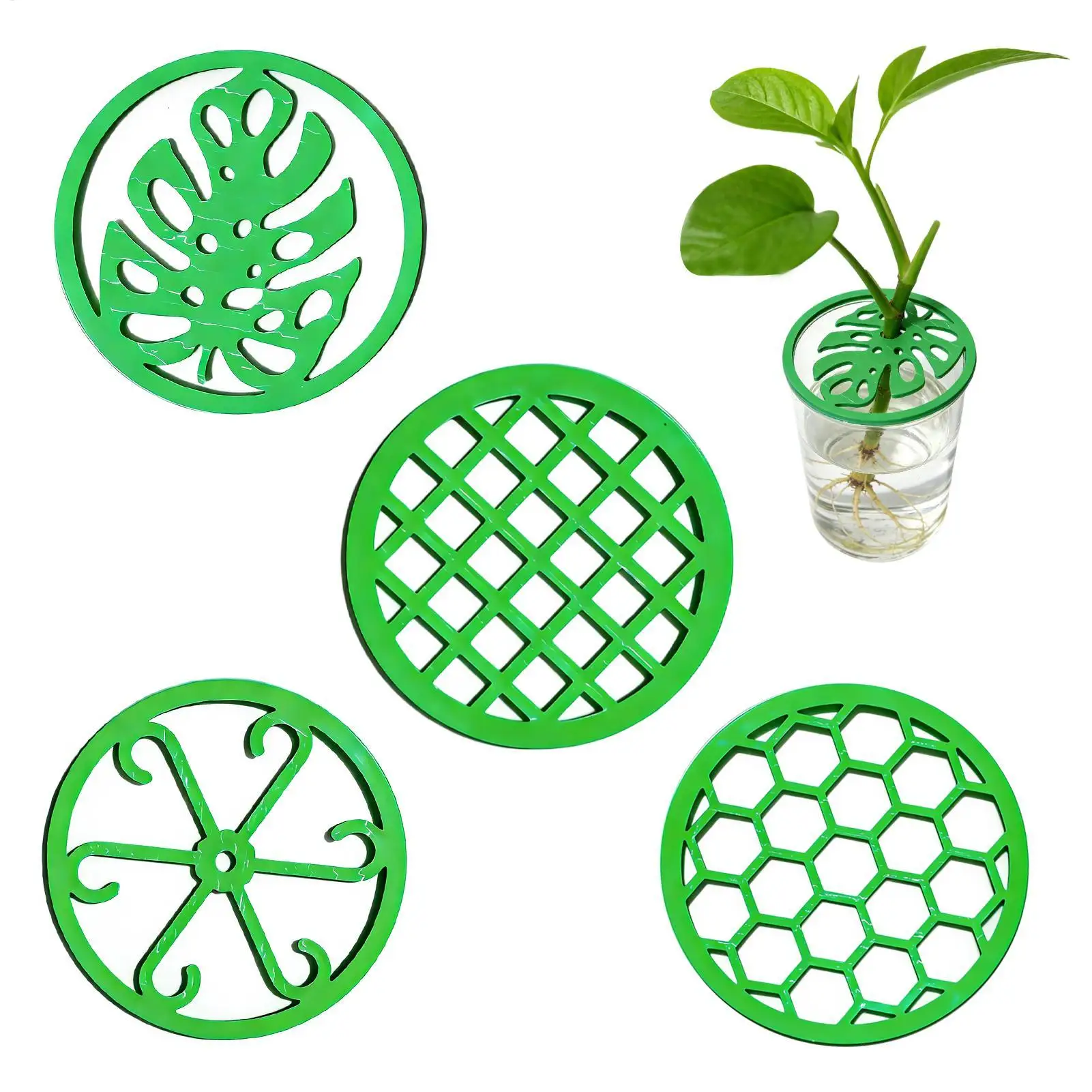 Plant Branch Support 4Pcs Green Plastic Plant Propagation Trays Reusable Design Easy-Clean Dome Rooting Trays Heavy-Duty