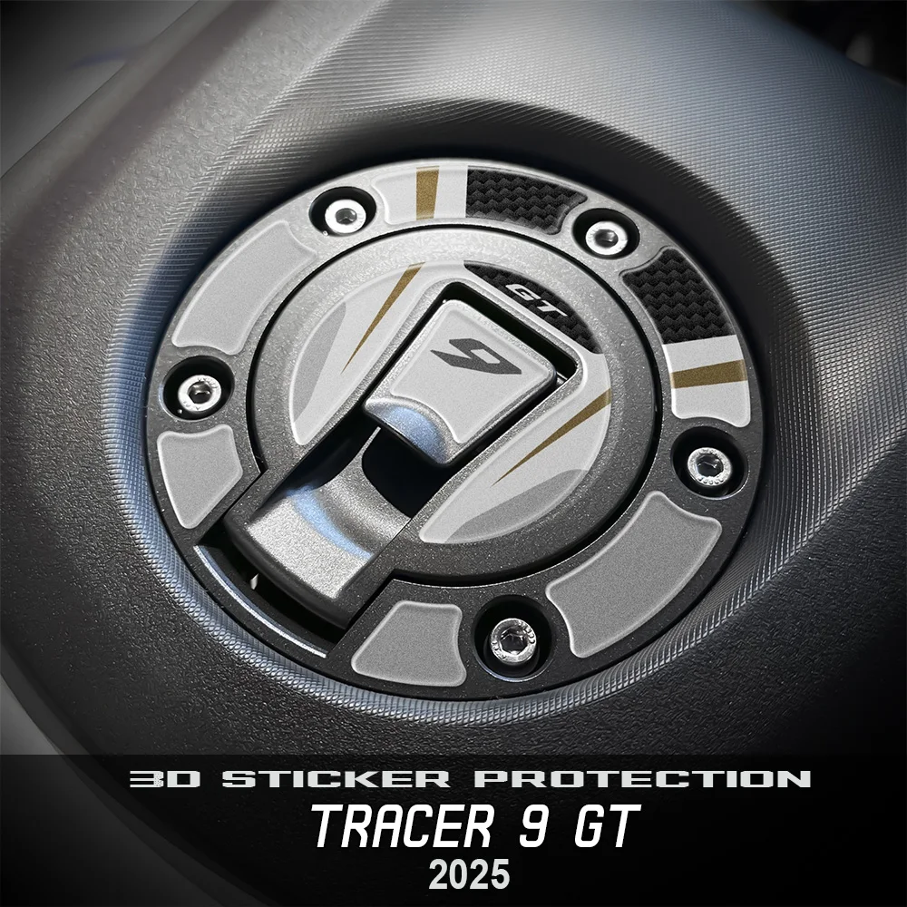 

For Tracer 9 GT 2025 Accessories 9GT Ceramic Ice - Motorcycle Fuel Cap Protector 3D Gel Sticker