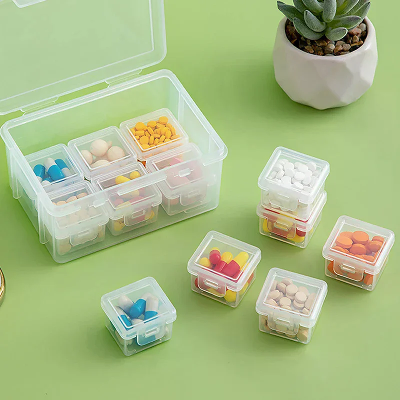 Portable Medicine Storage Box, Plastic Desktop Medicine Storage Box With Lid, Mini Household Medicine Box