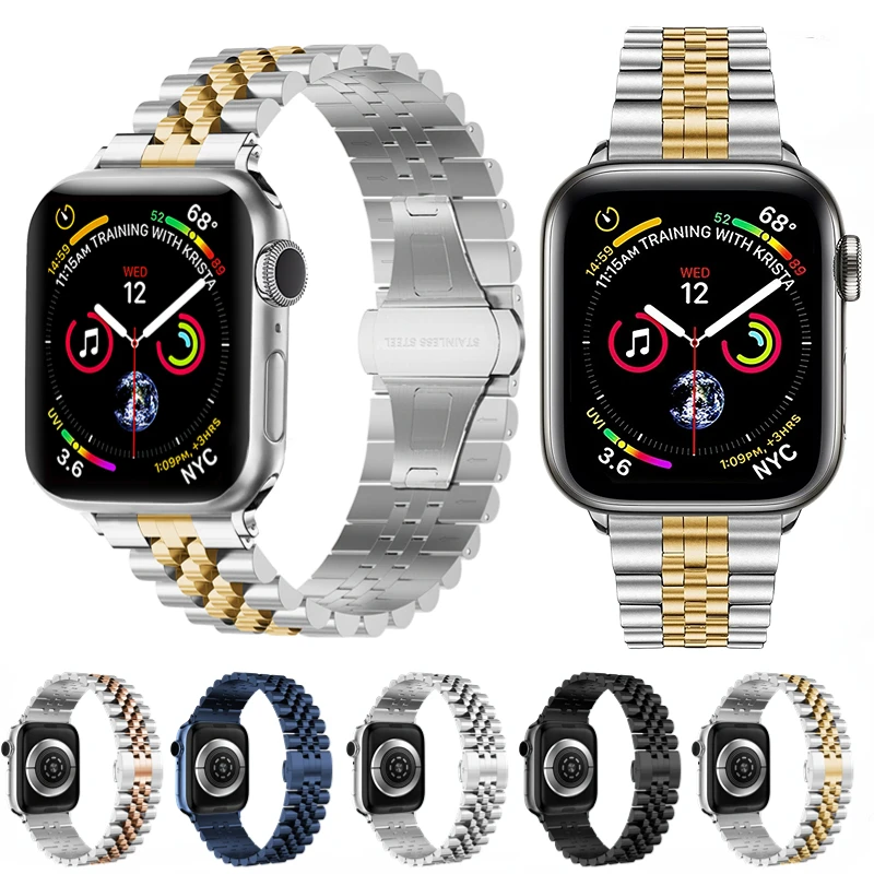 

Metal Strap for Apple Watch Ultra 2 49mm 9 8 7 6 5 4 SE band 45mm 44mm 41mm 40mm Stainless Steel Watchband iWatch 3 42mm Correa