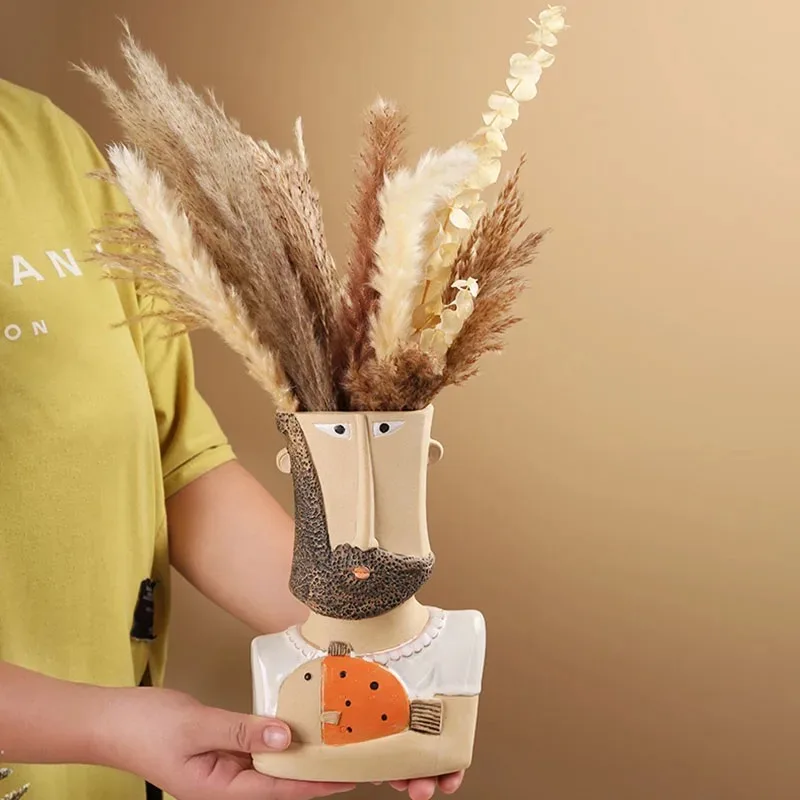 

Ceramic Abstract People Vase Man Woman Statue Figure Living Room Interior Desktop Office Decoration Accessories Modern