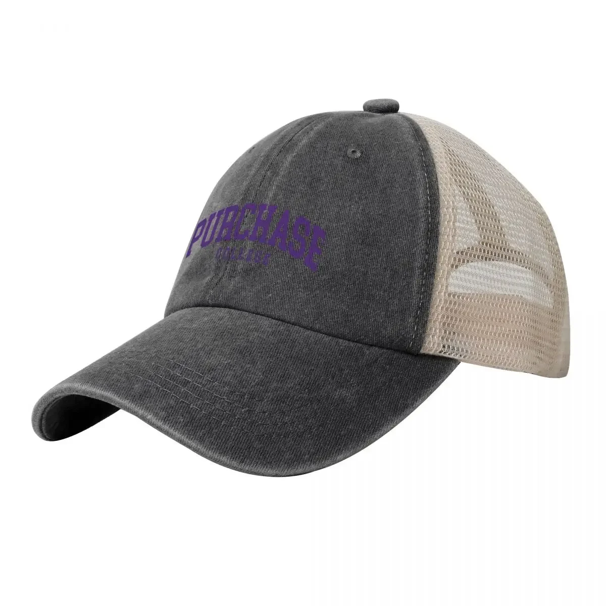 suny purchase - college font curved Cowboy Mesh Baseball Cap tea Hat Snap Back Hat Luxury Hat Golf Cap Hats Woman Men's