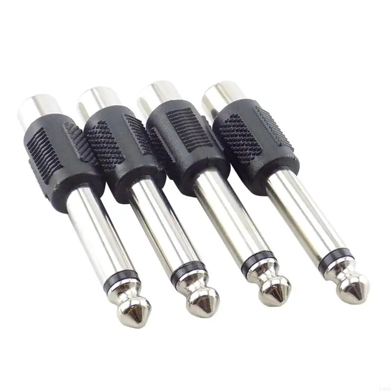 

L41E RCA to 1/4" Adapter 6.35mm 1/4 inch Male to RCA Female Interconnect Adapter Conversion Plug Adaptor Plated-4 Pack