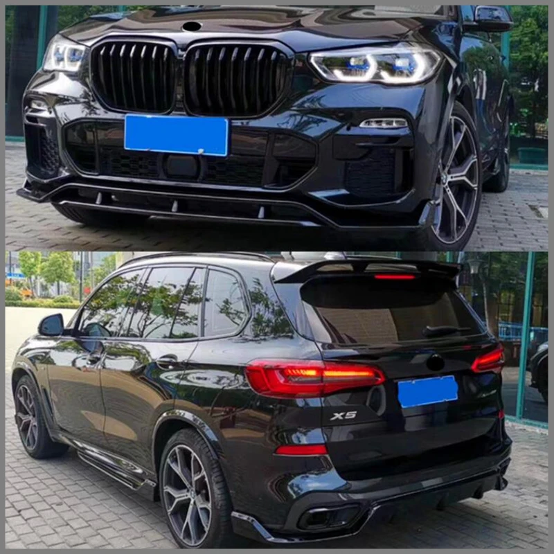 

Высококачественное Настоящее углеродное волокно для BMW X5 G05 2019 2020 2021 2022 2023 передняя губа задний диффузор боковая юбка комплект спойлер